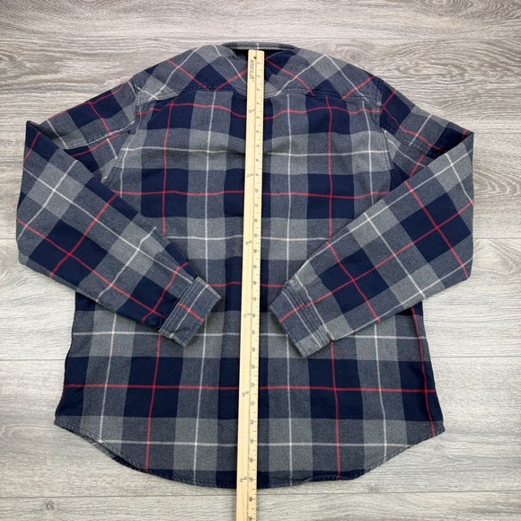 Flint And Tinder Flannel Shirt Men XL Blue Red Plaid Double Pocket Button Up USA - Picture 12 of 14